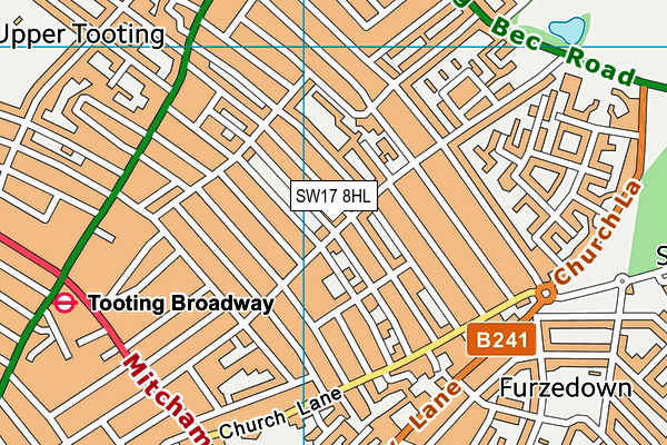 SW17 8HL map - OS VectorMap District (Ordnance Survey)