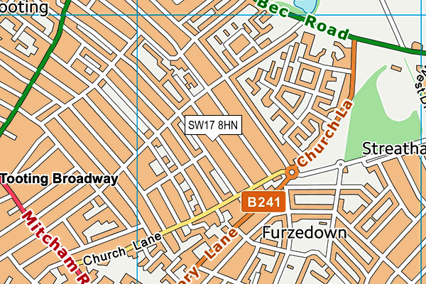SW17 8HN map - OS VectorMap District (Ordnance Survey)