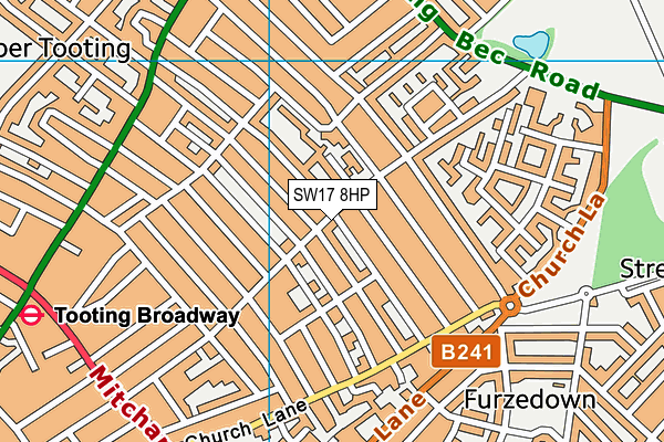 SW17 8HP map - OS VectorMap District (Ordnance Survey)