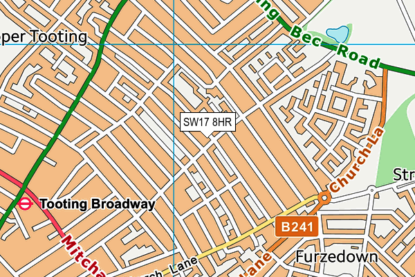 SW17 8HR map - OS VectorMap District (Ordnance Survey)