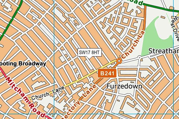 SW17 8HT map - OS VectorMap District (Ordnance Survey)