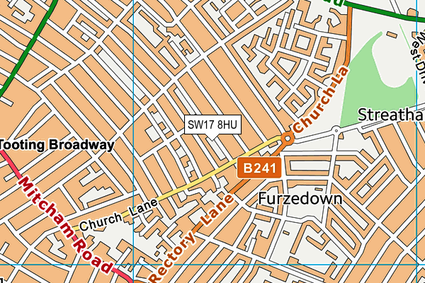 SW17 8HU map - OS VectorMap District (Ordnance Survey)