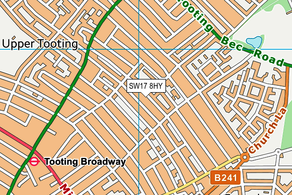 SW17 8HY map - OS VectorMap District (Ordnance Survey)