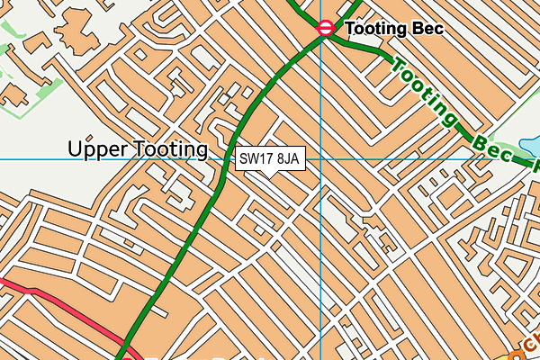 SW17 8JA map - OS VectorMap District (Ordnance Survey)