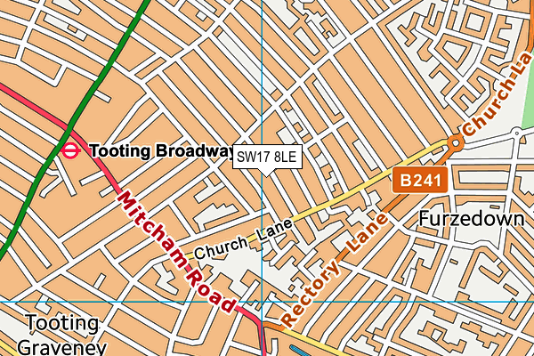 SW17 8LE map - OS VectorMap District (Ordnance Survey)