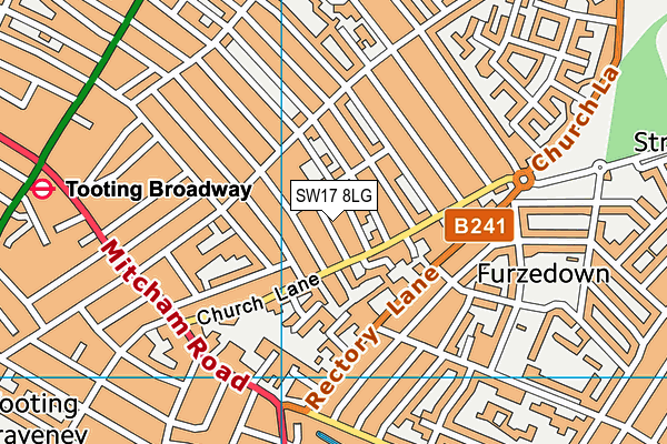 SW17 8LG map - OS VectorMap District (Ordnance Survey)