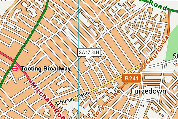 SW17 8LH map - OS VectorMap District (Ordnance Survey)