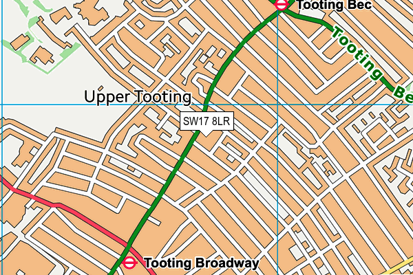 SW17 8LR map - OS VectorMap District (Ordnance Survey)