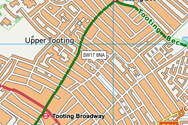 SW17 8NA map - OS VectorMap District (Ordnance Survey)