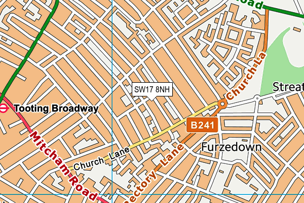 SW17 8NH map - OS VectorMap District (Ordnance Survey)