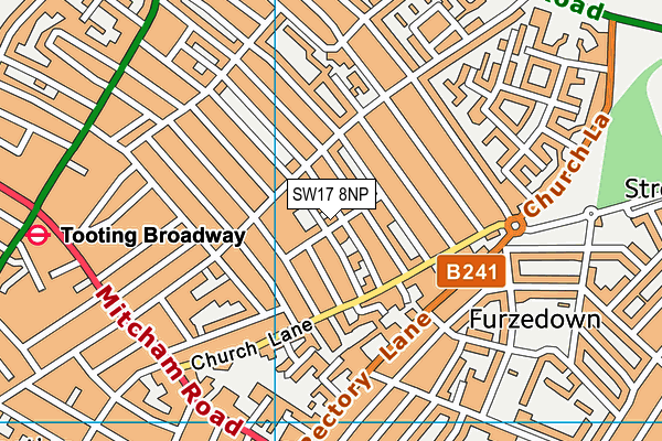 SW17 8NP map - OS VectorMap District (Ordnance Survey)