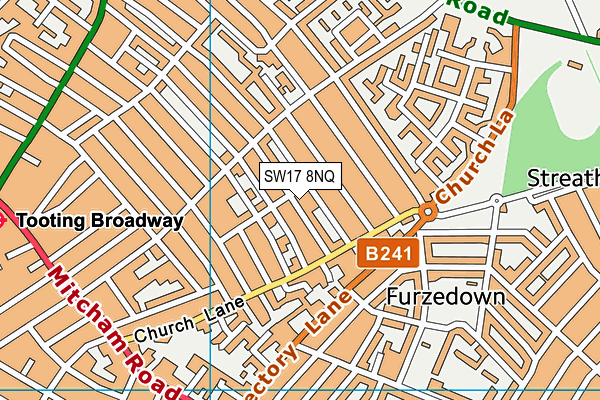 SW17 8NQ map - OS VectorMap District (Ordnance Survey)