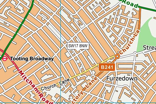 SW17 8NW map - OS VectorMap District (Ordnance Survey)