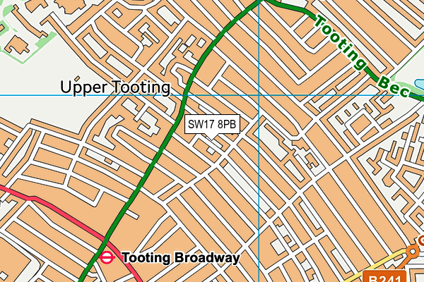 SW17 8PB map - OS VectorMap District (Ordnance Survey)