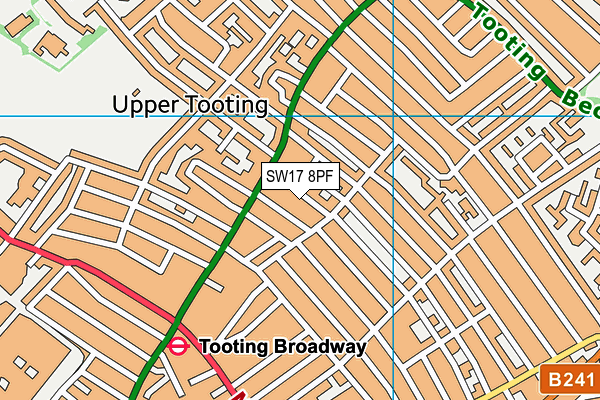 SW17 8PF map - OS VectorMap District (Ordnance Survey)