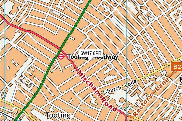 SW17 8PR map - OS VectorMap District (Ordnance Survey)