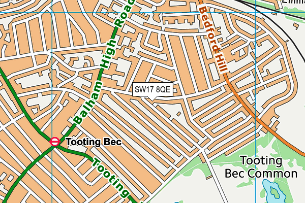 SW17 8QE map - OS VectorMap District (Ordnance Survey)