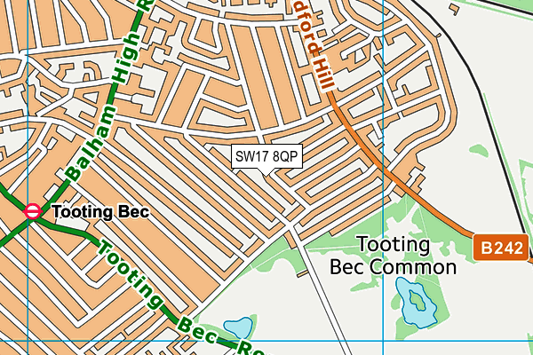 SW17 8QP map - OS VectorMap District (Ordnance Survey)