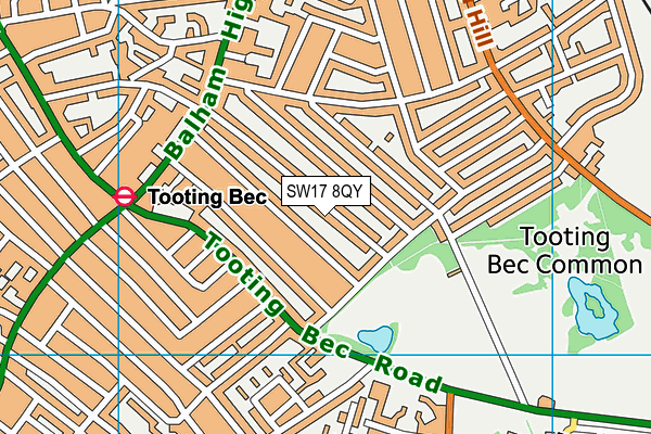 SW17 8QY map - OS VectorMap District (Ordnance Survey)