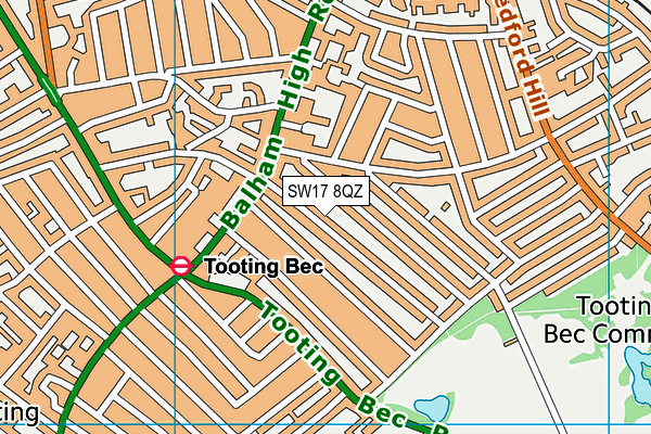 SW17 8QZ map - OS VectorMap District (Ordnance Survey)