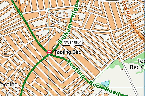 SW17 8RP map - OS VectorMap District (Ordnance Survey)