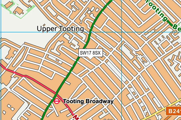 SW17 8SX map - OS VectorMap District (Ordnance Survey)
