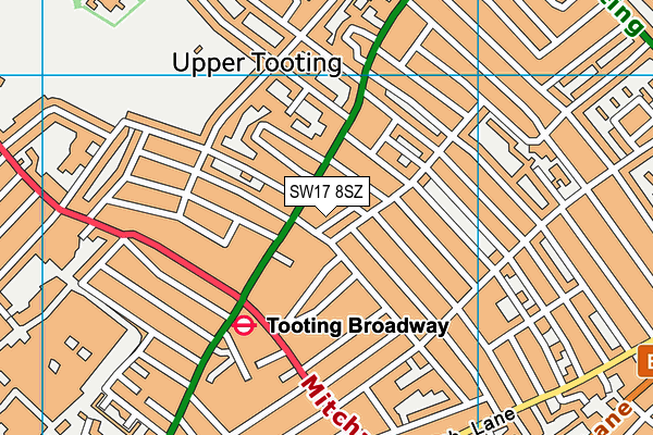 SW17 8SZ map - OS VectorMap District (Ordnance Survey)