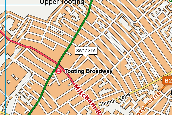 SW17 8TA map - OS VectorMap District (Ordnance Survey)