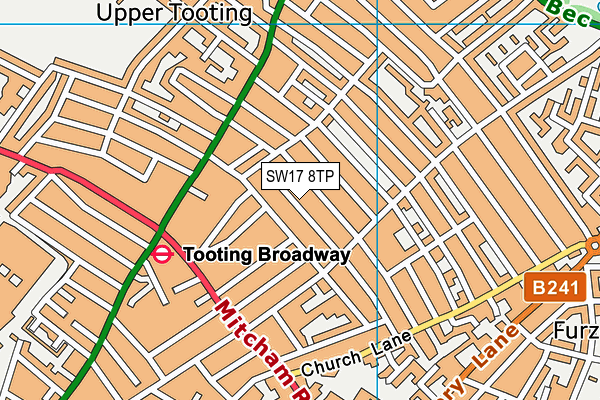 SW17 8TP map - OS VectorMap District (Ordnance Survey)