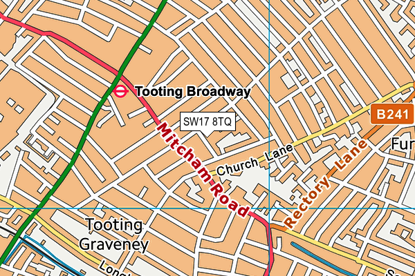 SW17 8TQ map - OS VectorMap District (Ordnance Survey)