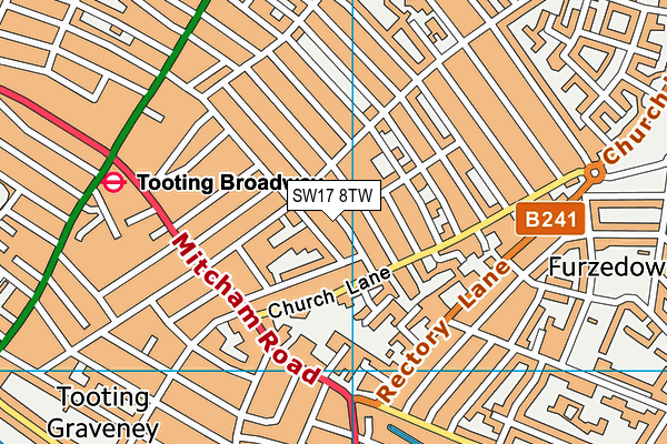 SW17 8TW map - OS VectorMap District (Ordnance Survey)