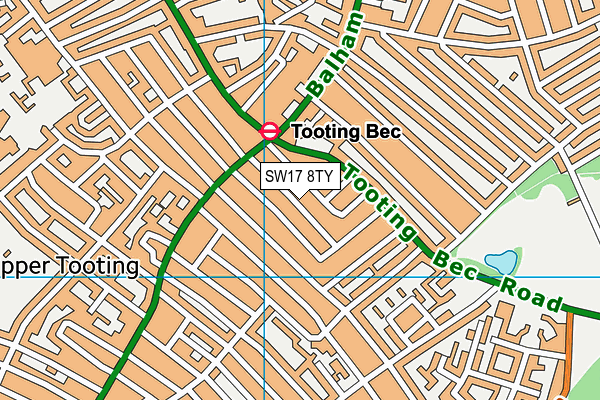 SW17 8TY map - OS VectorMap District (Ordnance Survey)