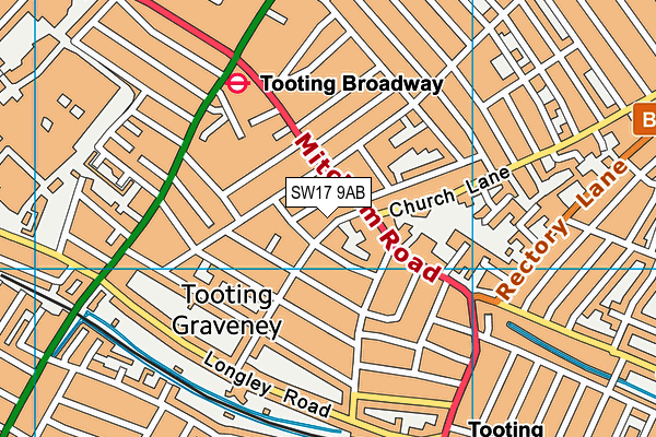 Yorky's Gym map (SW17 9AB) - OS VectorMap District (Ordnance Survey)