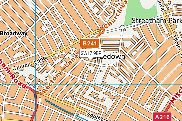 Furzedown Recreation Centre map (SW17 9BP) - OS VectorMap District (Ordnance Survey)