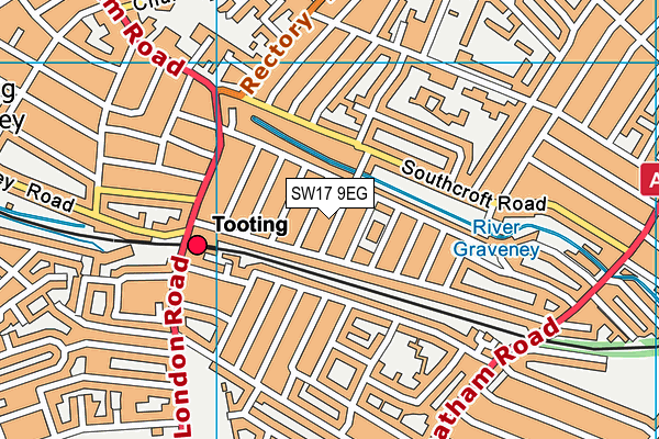 SW17 9EG map - OS VectorMap District (Ordnance Survey)