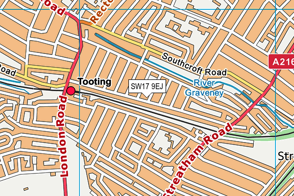 SW17 9EJ map - OS VectorMap District (Ordnance Survey)