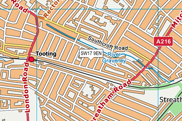 SW17 9EN map - OS VectorMap District (Ordnance Survey)