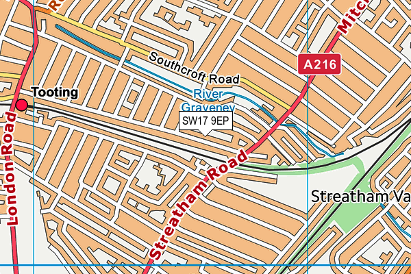 SW17 9EP map - OS VectorMap District (Ordnance Survey)