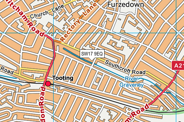 SW17 9EQ map - OS VectorMap District (Ordnance Survey)