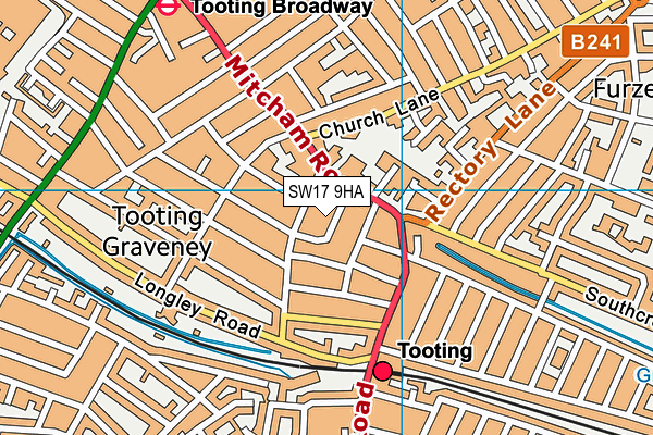 SW17 9HA map - OS VectorMap District (Ordnance Survey)