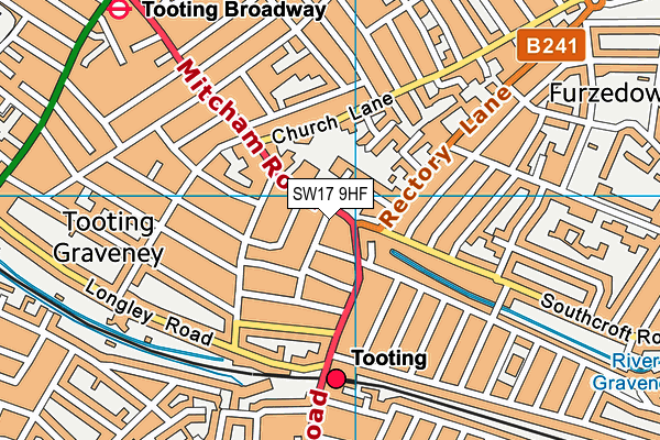 SW17 9HF map - OS VectorMap District (Ordnance Survey)