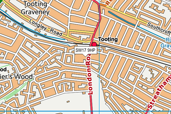 SW17 9HP map - OS VectorMap District (Ordnance Survey)