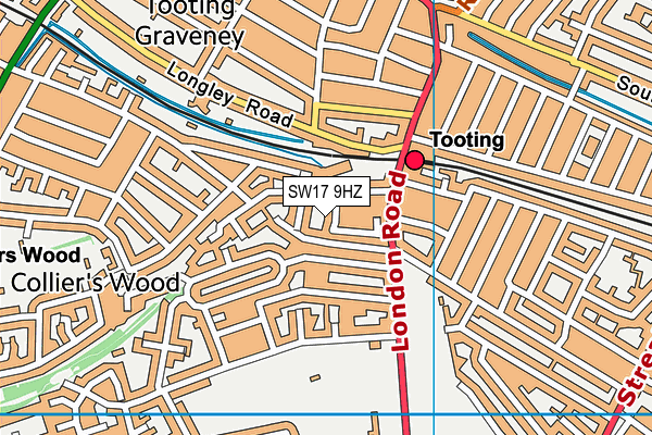 SW17 9HZ map - OS VectorMap District (Ordnance Survey)