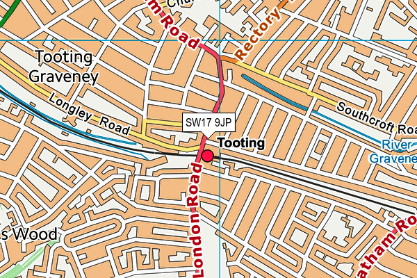 SW17 9JP map - OS VectorMap District (Ordnance Survey)