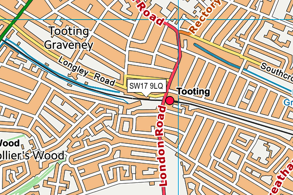 SW17 9LQ map - OS VectorMap District (Ordnance Survey)