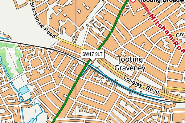 SW17 9LT map - OS VectorMap District (Ordnance Survey)