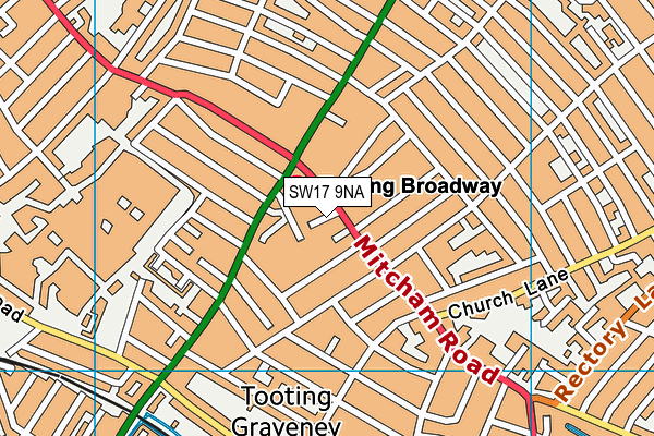 SW17 9NA map - OS VectorMap District (Ordnance Survey)