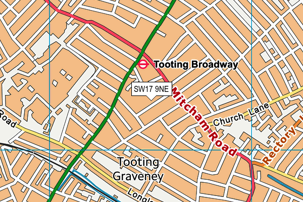 SW17 9NE map - OS VectorMap District (Ordnance Survey)