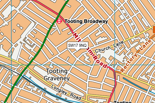 SW17 9NQ map - OS VectorMap District (Ordnance Survey)