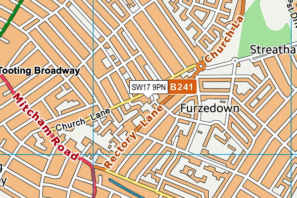 SW17 9PN map - OS VectorMap District (Ordnance Survey)